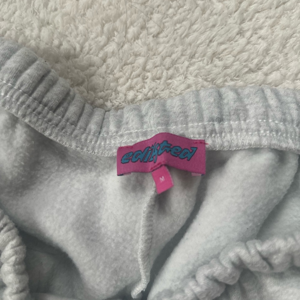 Heather Grey Track Pants with Elastic Waistband and Soft Texture